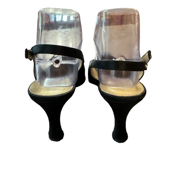 Women’s Ann Taylor Size 7.5 M Black Slingback Heels w Small Rhinestones on Toes - Picture 7 of 10